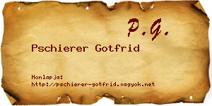 Pschierer Gotfrid névjegykártya